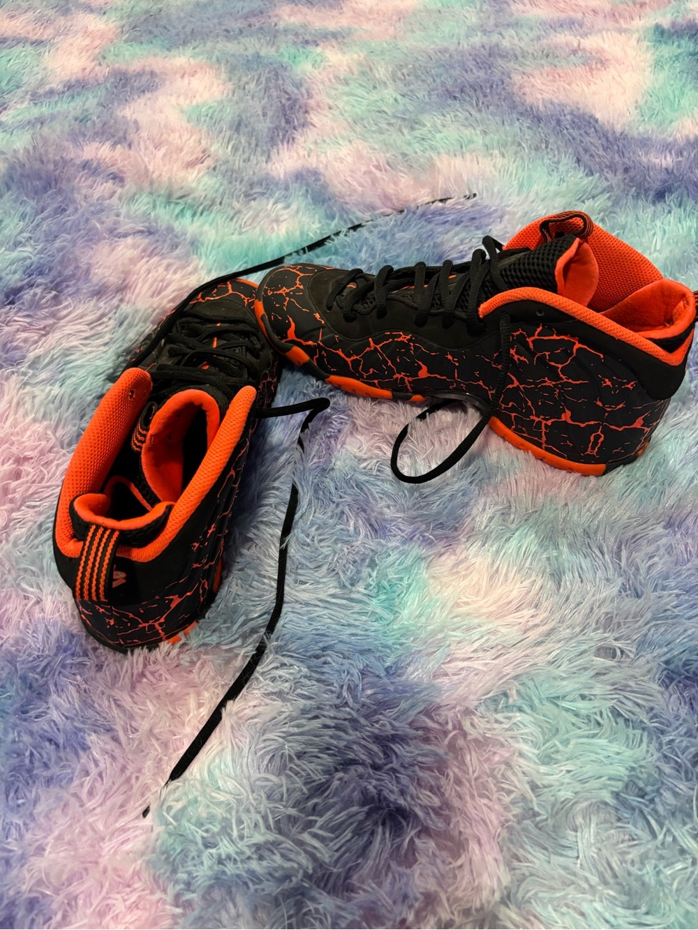 Black & Orange High-Top Athletic Sneakers